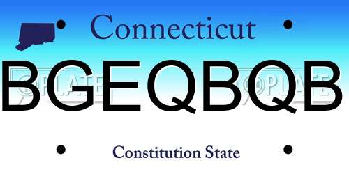 BGEQBQB Connecticut License Plate