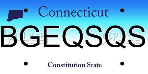 BGEQSQS Connecticut License Plate