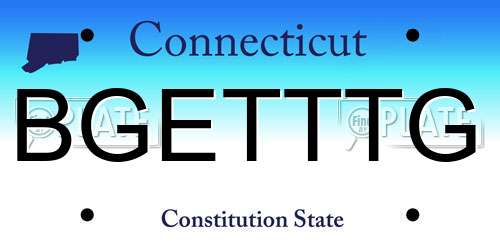 BGETTTG Connecticut License Plate