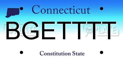 BGETTTT Connecticut License Plate