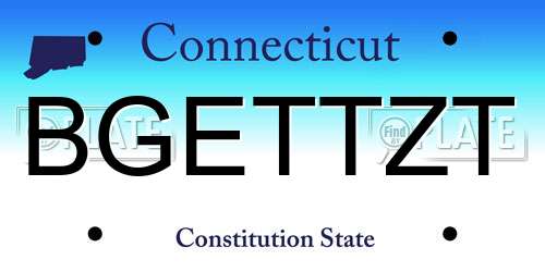 BGETTZT Connecticut License Plate