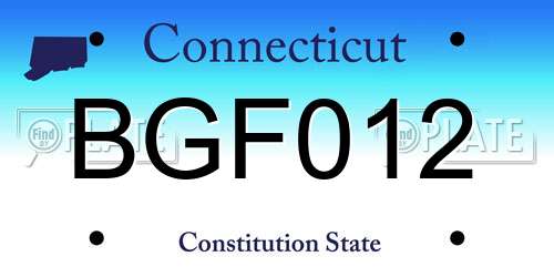 BGF012 Connecticut License Plate