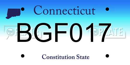 BGF017 Connecticut License Plate