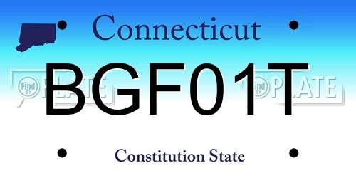 BGF01T Connecticut License Plate