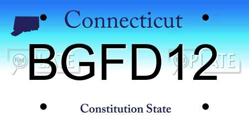 BGFD12 Connecticut License Plate