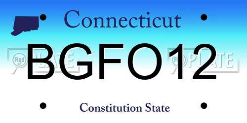 BGFO12 Connecticut License Plate
