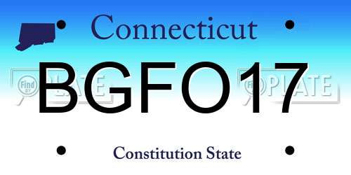 BGFO17 Connecticut License Plate