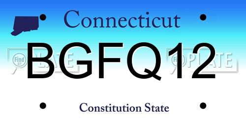 BGFQ12 Connecticut License Plate