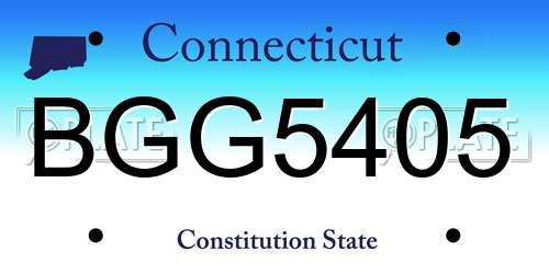 BGG5405 Connecticut License Plate