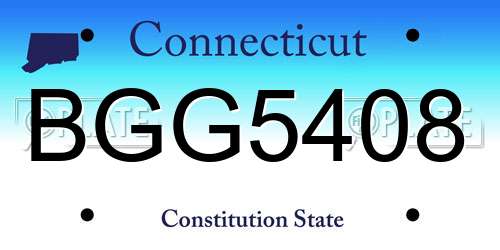 BGG5408 Connecticut License Plate