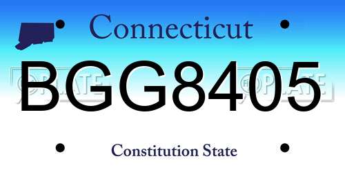 BGG8405 Connecticut License Plate