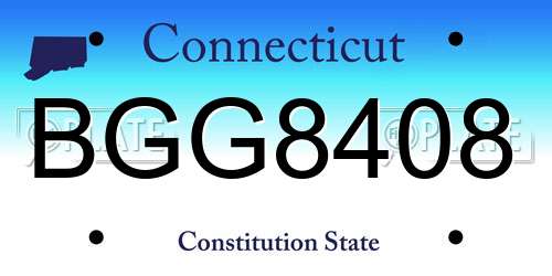 BGG8408 Connecticut License Plate