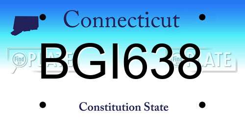 BGI638 Connecticut License Plate