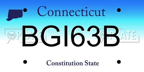 BGI63B Connecticut License Plate