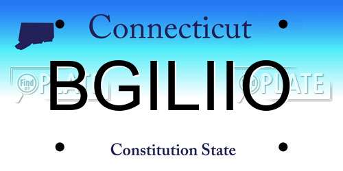 BGILIIO Connecticut License Plate