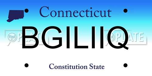 BGILIIQ Connecticut License Plate