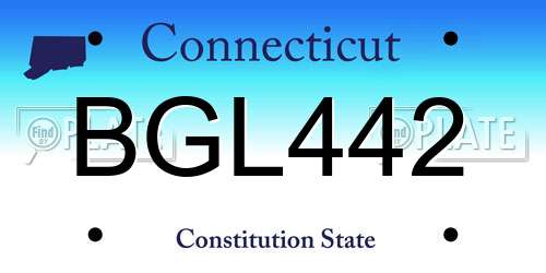 BGL442 Connecticut License Plate