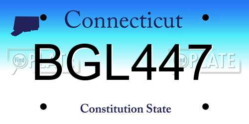 BGL447 Connecticut License Plate