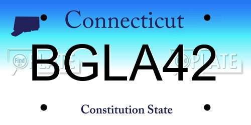 BGLA42 Connecticut License Plate