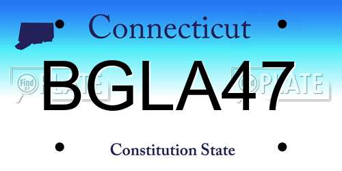BGLA47 Connecticut License Plate