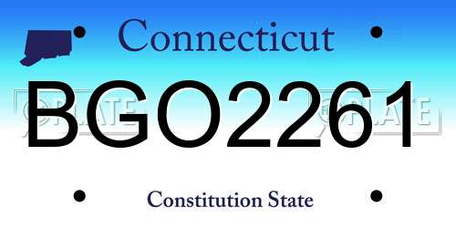 BGO2261 Connecticut License Plate