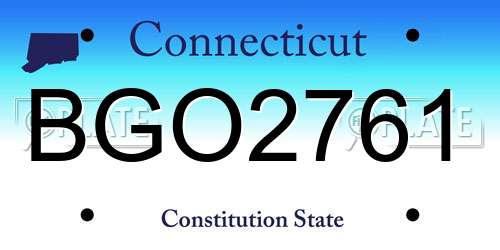 BGO2761 Connecticut License Plate