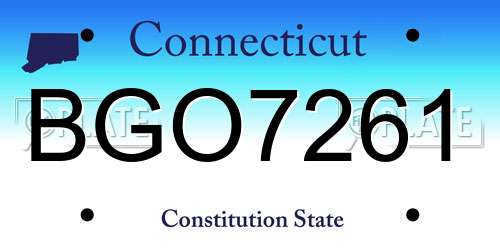 BGO7261 Connecticut License Plate