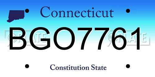 BGO7761 Connecticut License Plate