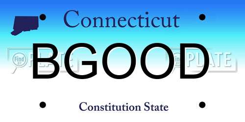 BGOOD Connecticut License Plate
