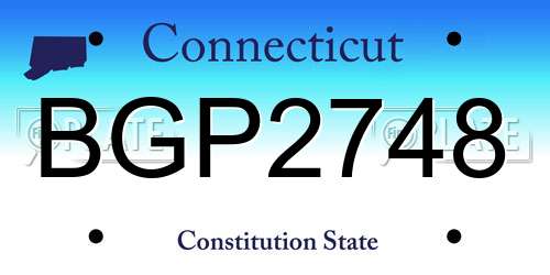 BGP2748 Connecticut License Plate