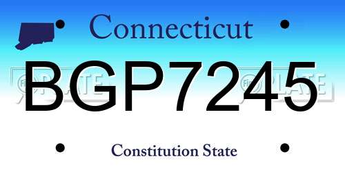 BGP7245 Connecticut License Plate