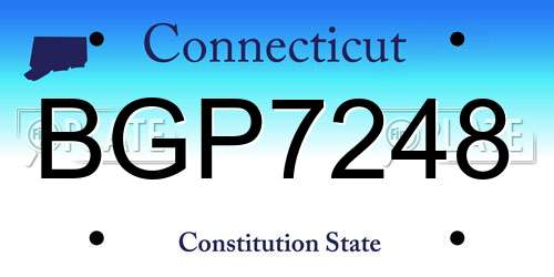 BGP7248 Connecticut License Plate
