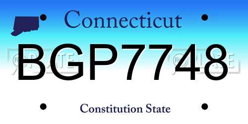 BGP7748 Connecticut License Plate