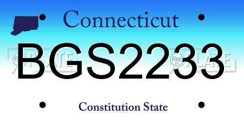 BGS2233 Connecticut License Plate