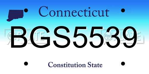BGS5539 Connecticut License Plate