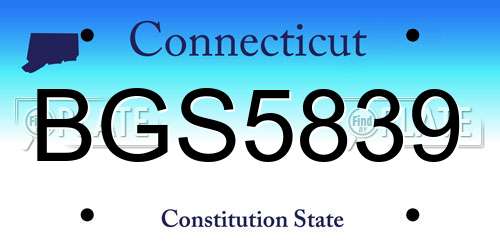 BGS5839 Connecticut License Plate