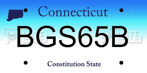 BGS65B Connecticut License Plate