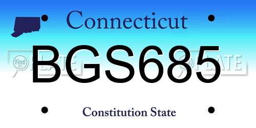 BGS685 Connecticut License Plate