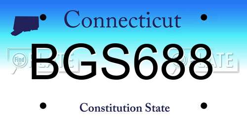 BGS688 Connecticut License Plate