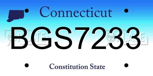 BGS7233 Connecticut License Plate