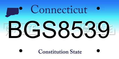 BGS8539 Connecticut License Plate