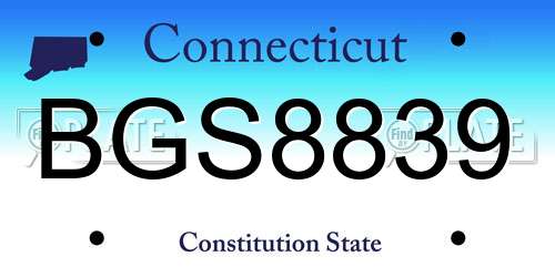 BGS8839 Connecticut License Plate