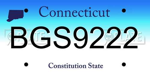 BGS9222 Connecticut License Plate