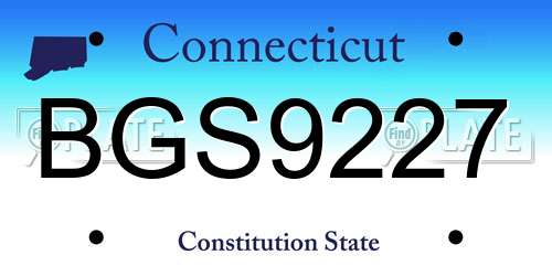BGS9227 Connecticut License Plate