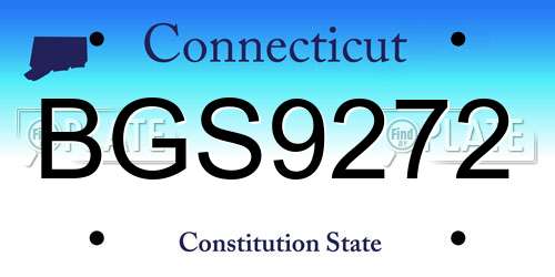 BGS9272 Connecticut License Plate