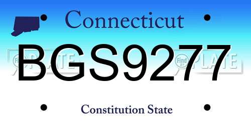 BGS9277 Connecticut License Plate