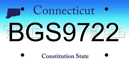 BGS9722 Connecticut License Plate