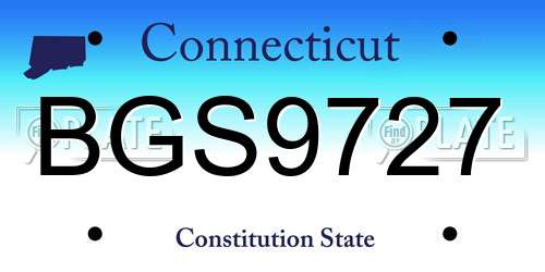 BGS9727 Connecticut License Plate