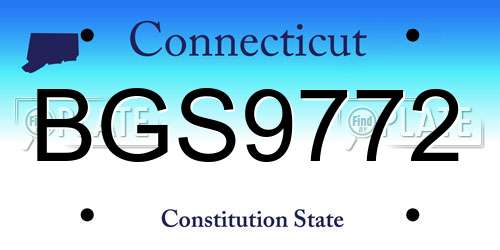 BGS9772 Connecticut License Plate