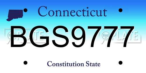 BGS9777 Connecticut License Plate